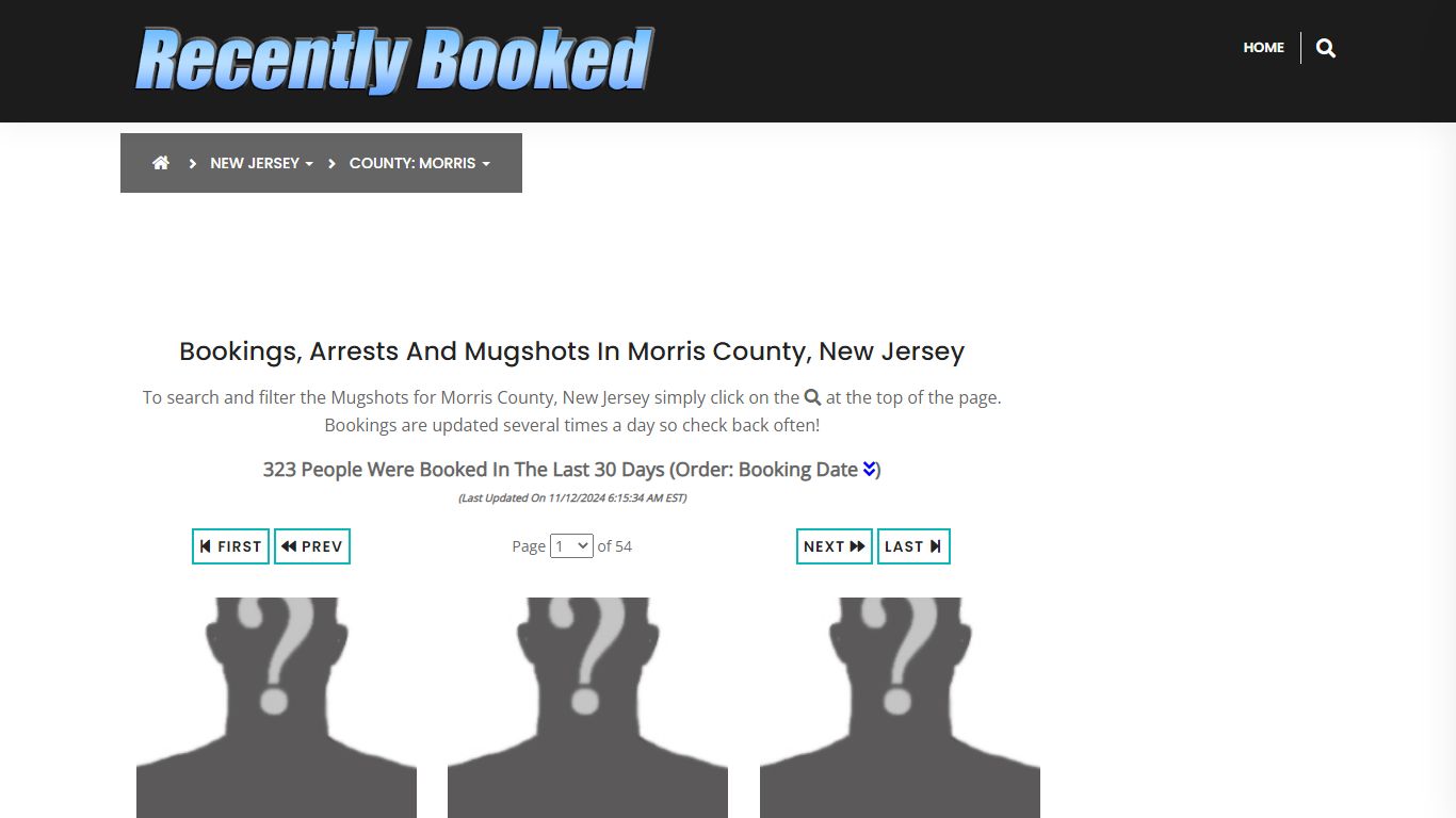 Bookings, Arrests and Mugshots in Morris County, New Jersey