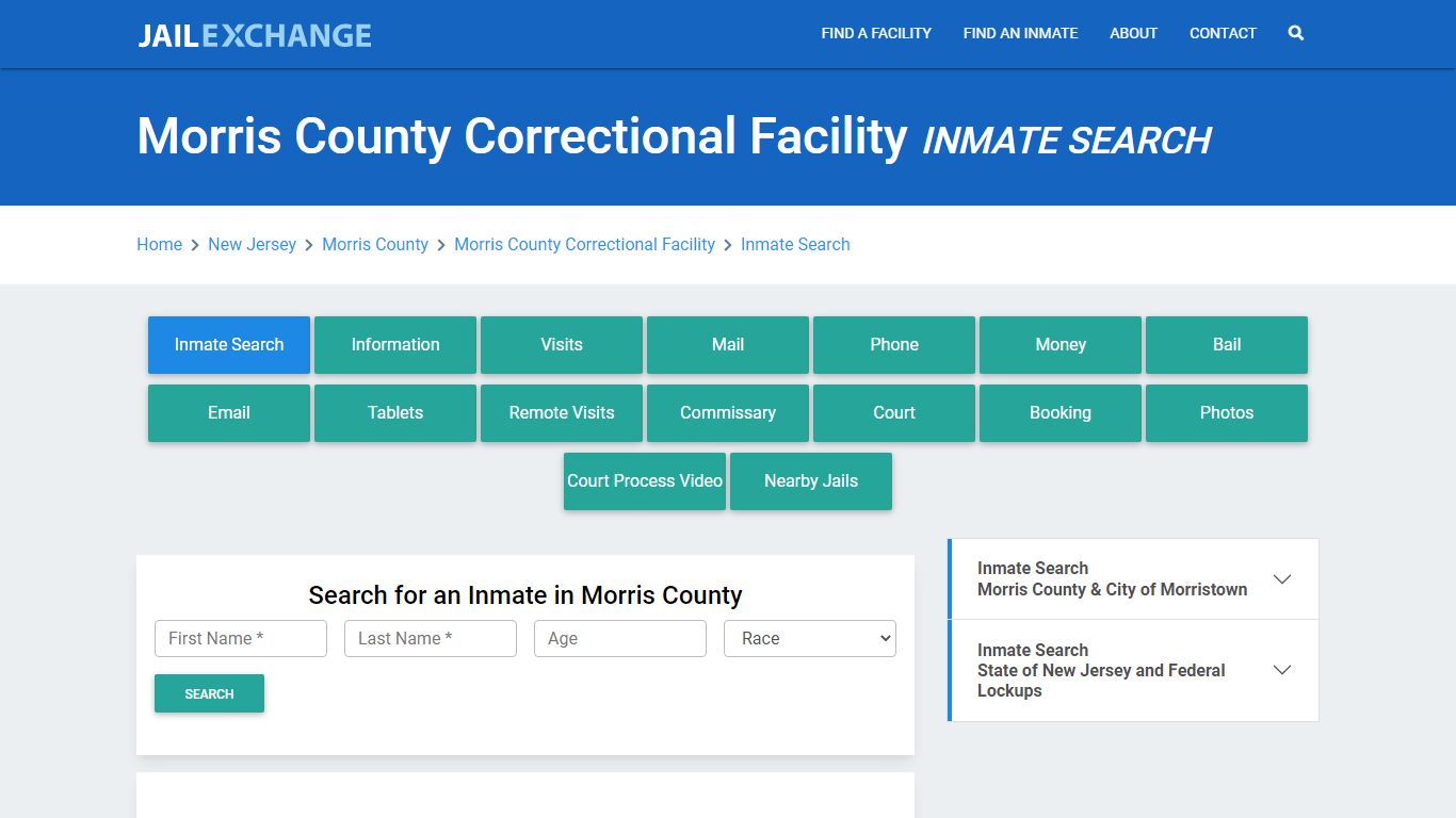 Morris County Correctional Facility Inmate Search - Jail Exchange