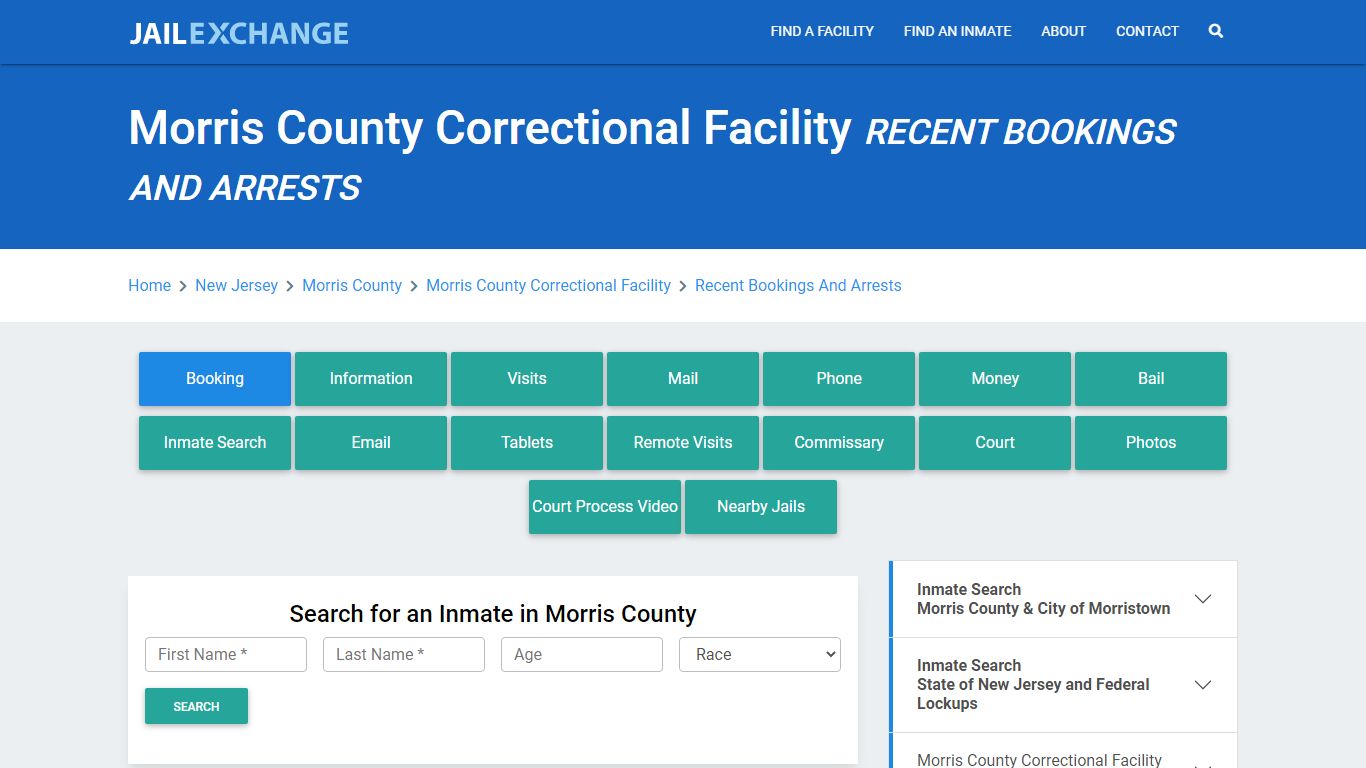 Morris County Correctional Facility Recent Bookings And Arrests